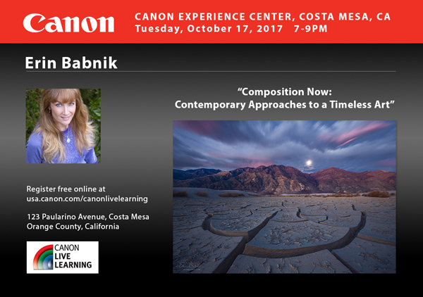 Erin to Speak for Canon in Los Angeles