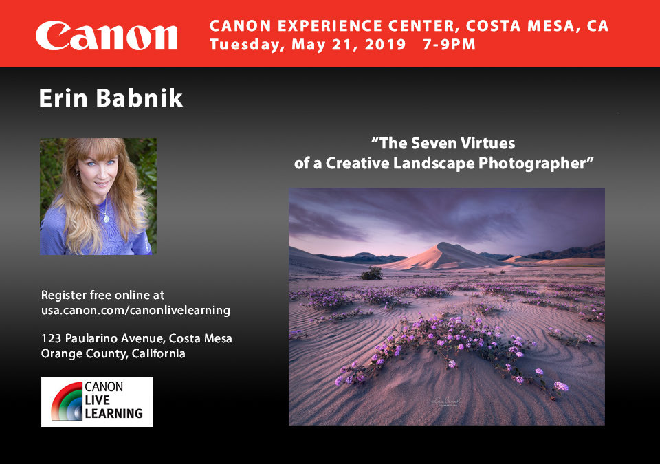 Erin Babnik to Speak for Canon in the Los Angeles Area